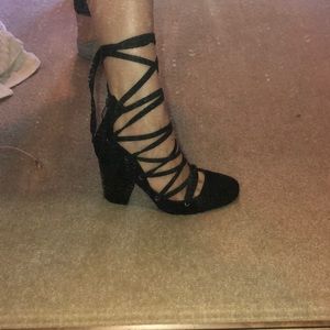 Cape Robbin Seuss Lace Up Block Heels